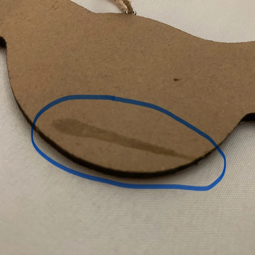 Wooden Polka Dot Gold Bird Ornament